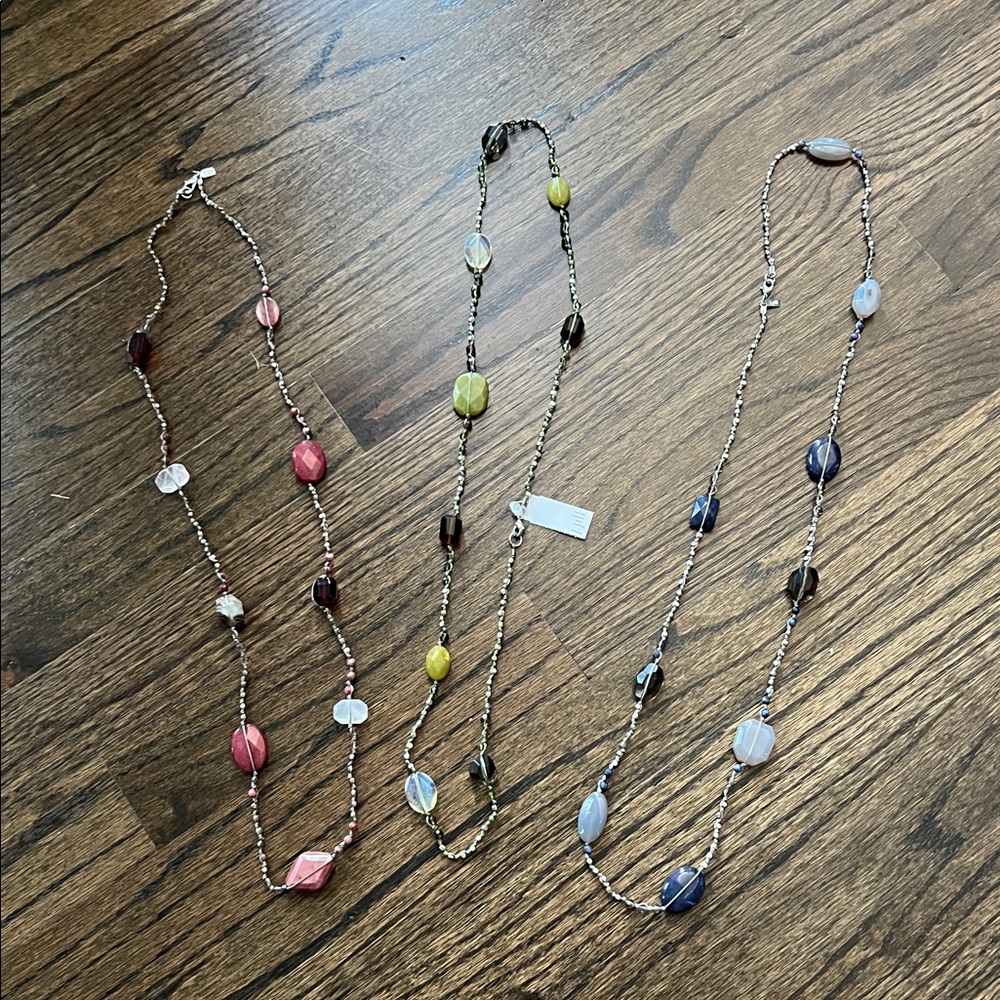 Colorful J. Jill Beaded Long Necklaces, set of 3
